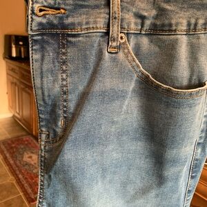 EUC- worn/washed TORRID TRIO 16-20R  High-Rise Bootcut Jeans - Blue